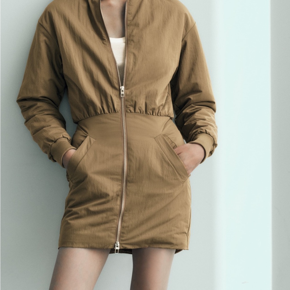 NWOT ZARA BOMBER MINI DRESS XS